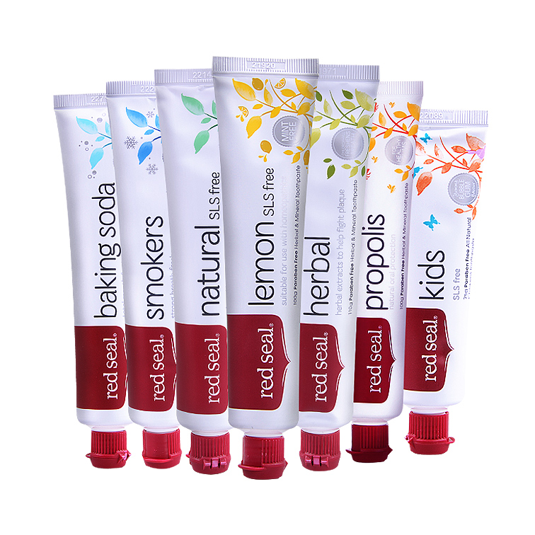 【5支味道任选】red seal红印牙膏无氟去渍防蛀固齿亮白清新口气五只口味任选
