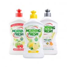 Morning Fresh洗洁精三瓶味道随机浓缩去污无残留洗果蔬碗碟浇花不伤手400ml*3件家庭装