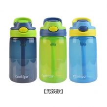 特价清仓套盒 美国Contigo康迪克儿童吸管运动水杯 宝宝儿童喝水防漏防摔 可爱便携 一盒3只多色