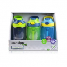 男孩水杯单个装 美国Contigo康迪克儿童吸管运动水杯男孩版 宝宝儿童喝水防漏防摔 多色可选