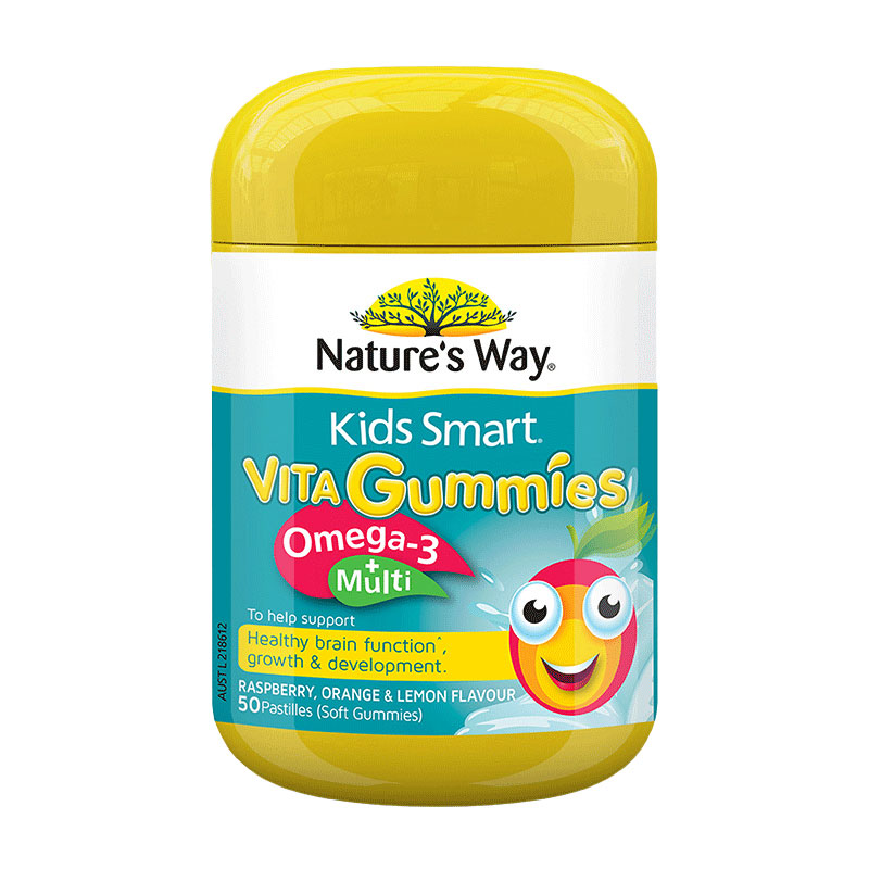 Nature's Way佳思敏儿童复合维生素鱼油dha护眼软糖50粒