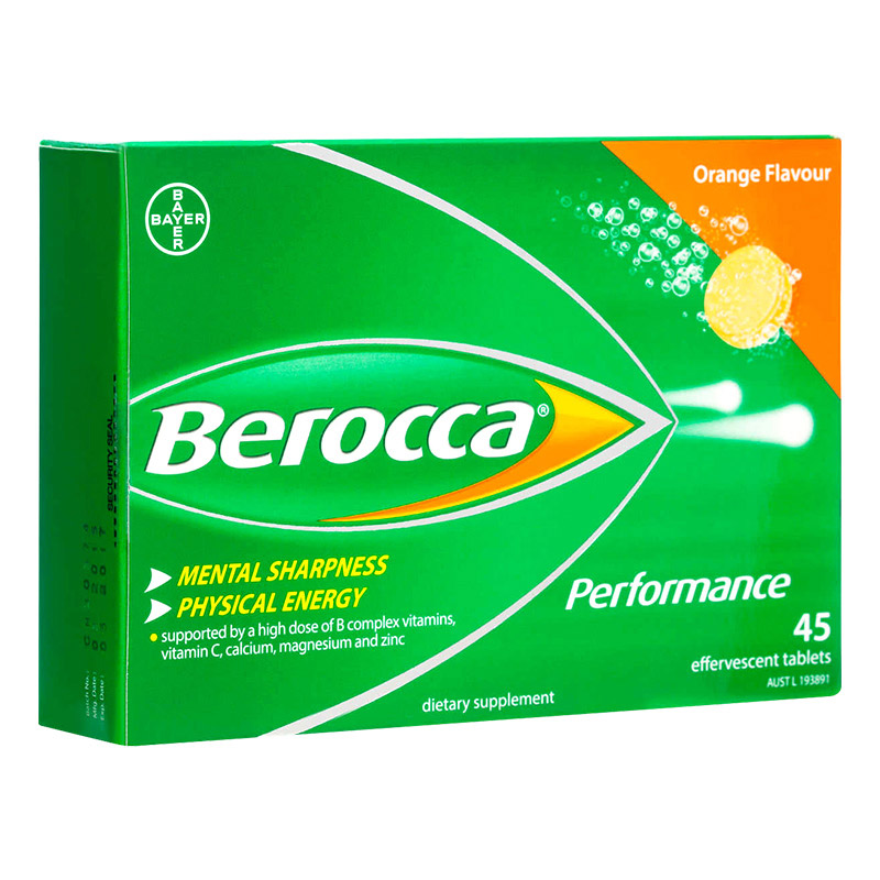 拜耳Berocca泡腾片vc片维生素b泡腾维c片维生素c泡腾泡片浆果味45片