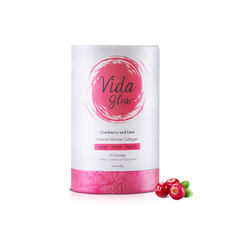 新包装vida glow蔓越莓青柠味胶原蛋白粉水解粉深海鱼胶原蛋白饮肽粉90g