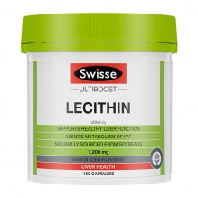 Swisse大豆卵磷脂软胶囊 中老年保健品 血管清道夫1200mg鱼油伴侣 150粒