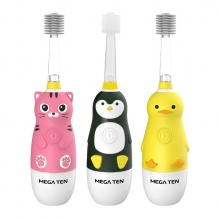 Megaten360度儿童牙刷宝宝婴儿牙刷安全声波电动牙刷柔顺软毛刷