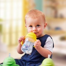 Bbox儿童水杯宝宝学饮杯第三代重力吸管杯新版240ml苹果绿