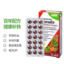 德国Salus红铁片铁元叶酸片女性孕妇补铁维生素随行装84粒/盒