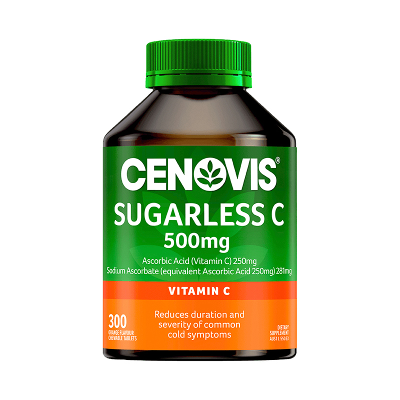  新日期 cenovis圣诺vc咀嚼片 无糖维生素C补 充维他命500mg改善肌肤增强体质 300粒 