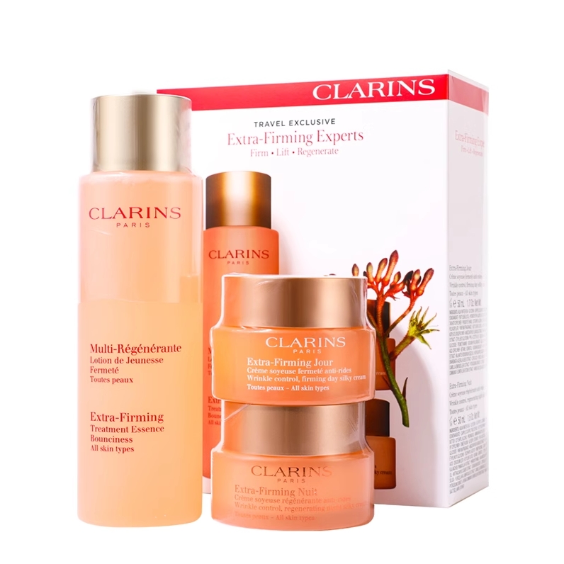  娇韵诗弹簧三件套 弹簧日霜50ML 弹簧晚霜50ML 弹簧水200ML