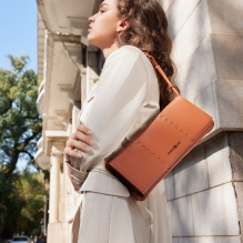 Orange Cube魔方马赛克拼接信封腋下包