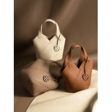 Orange Cube JOY纵情斜纹马赛克拼接手提包