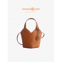 Orange Cube JOY纵情斜纹马赛克拼接手提包