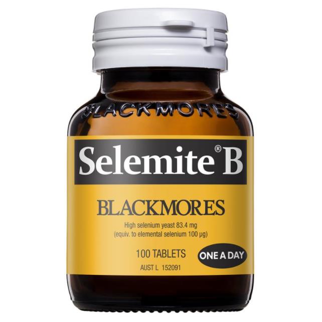 Blackmores高硒酵母片硒片硒元素补硒100片粒提高免疫