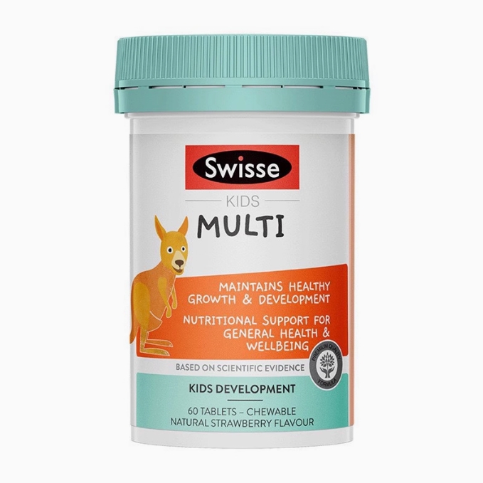 Swisse儿童小袋鼠复合维生素咀嚼片60粒斯维诗加强版B族维生素D3