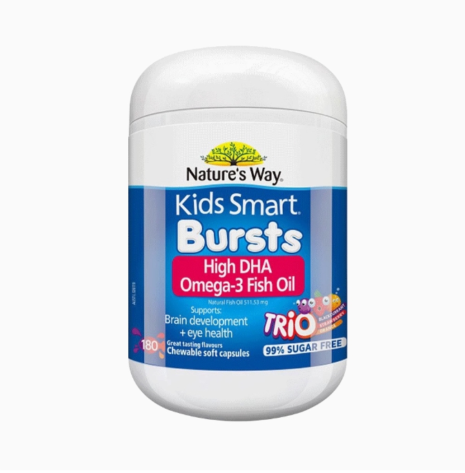 澳洲Nature's Way佳思敏婴儿儿童鱼油 DHA三色鱼油深海鱼油维生素胶囊 爆浆水果味180粒