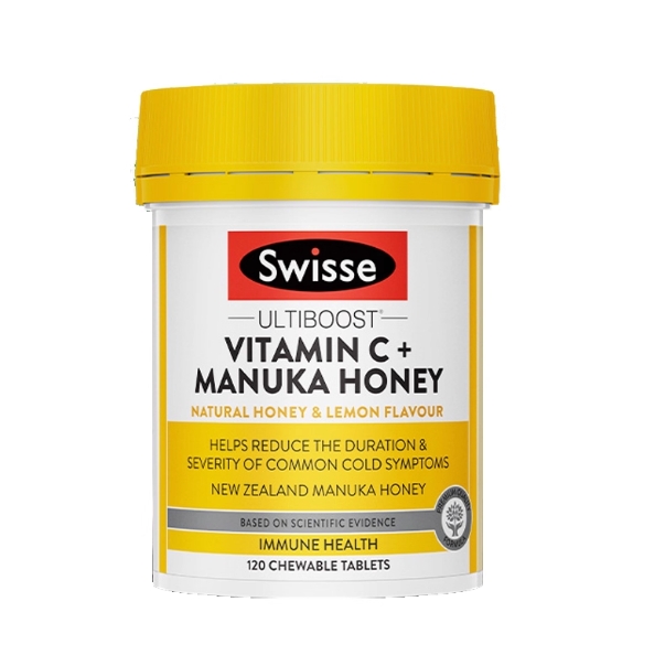 SwisseVC蜂蜜养胃片维生素C麦卢卡蜂蜜咀嚼片养胃护胃补充VC维C120片