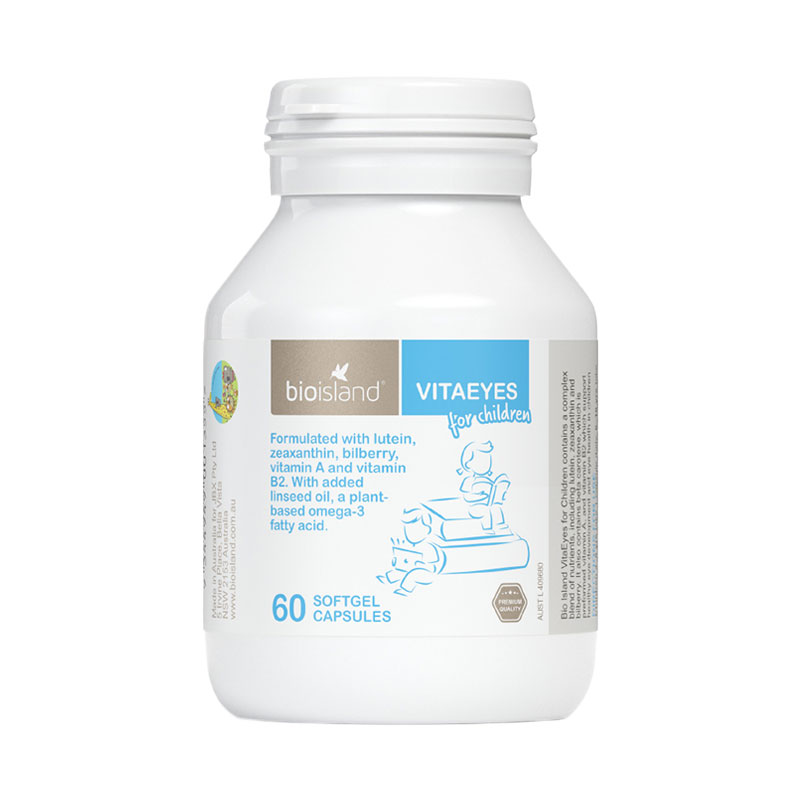 bio island儿童叶黄素越橘护眼胶囊60粒学生保护眼睛视力